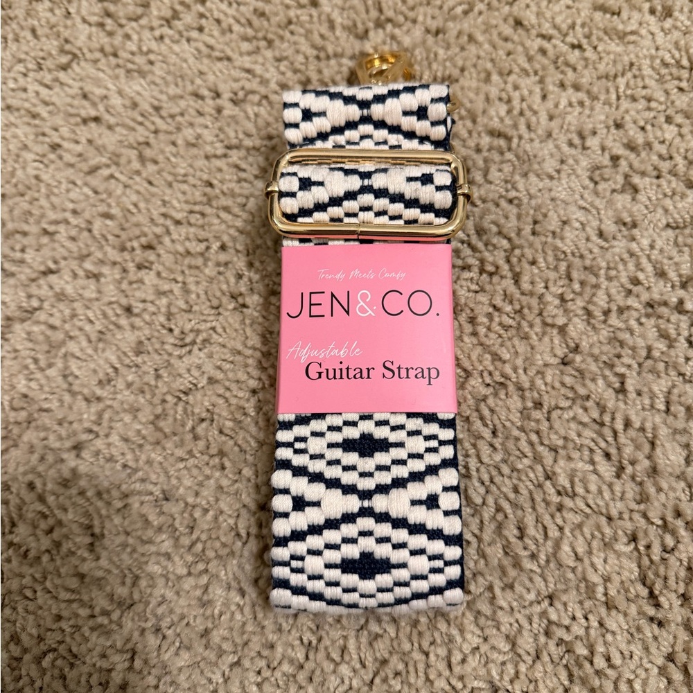 Jen & Co. Blue and White Adjustable Bag Strap